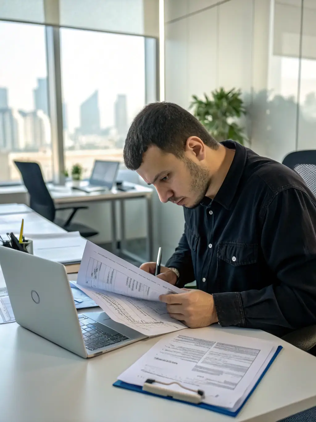 An image showing a confident client consulting with an immigration attorney, with visa documents and a laptop on the table, representing the T Visa and U Visa services.