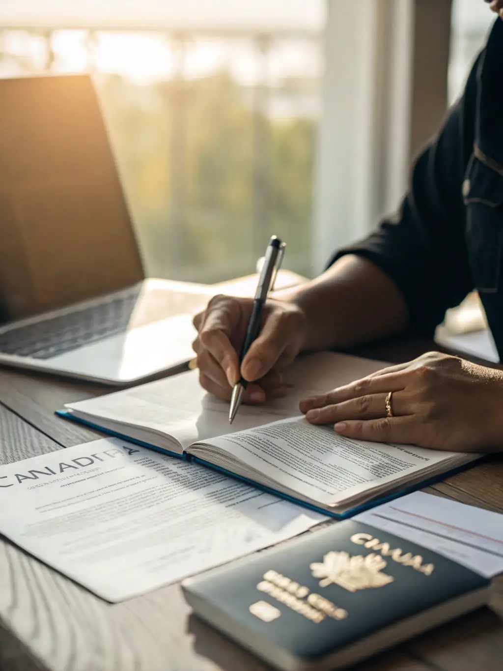 A close-up image of official documents being reviewed, highlighting the attention to detail required in preparing T Visa and U Visa applications for Parigi & Co Solutions LLC.